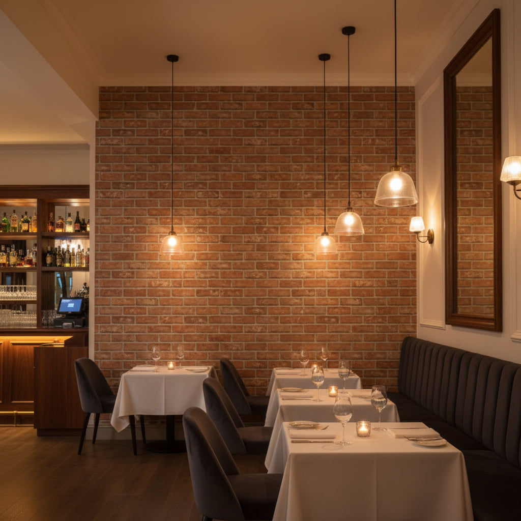 Vomera Faux Red Brick | Hollywood Wallcoverings