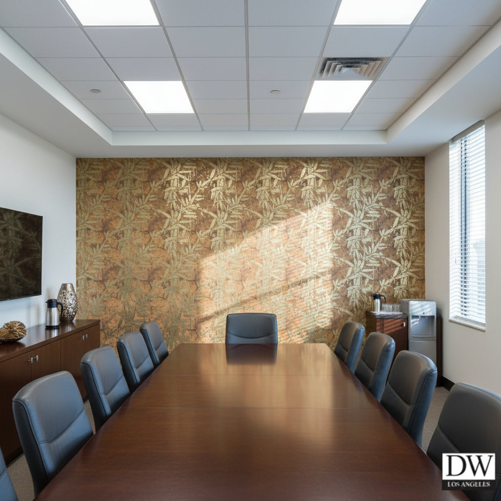 Labasa Gold Bamboo Over Stone | Hollywood Wallcoverings
