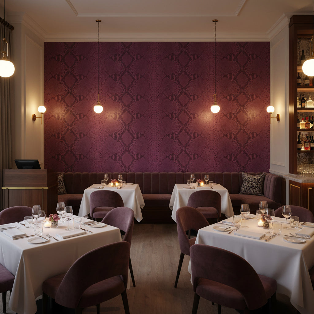 Labasa Purple Snake Skin | Hollywood Wallcoverings