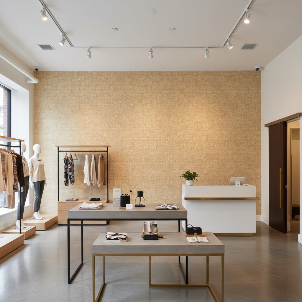 Moroccan Cream Basketweave | Hollywood Wallcoverings