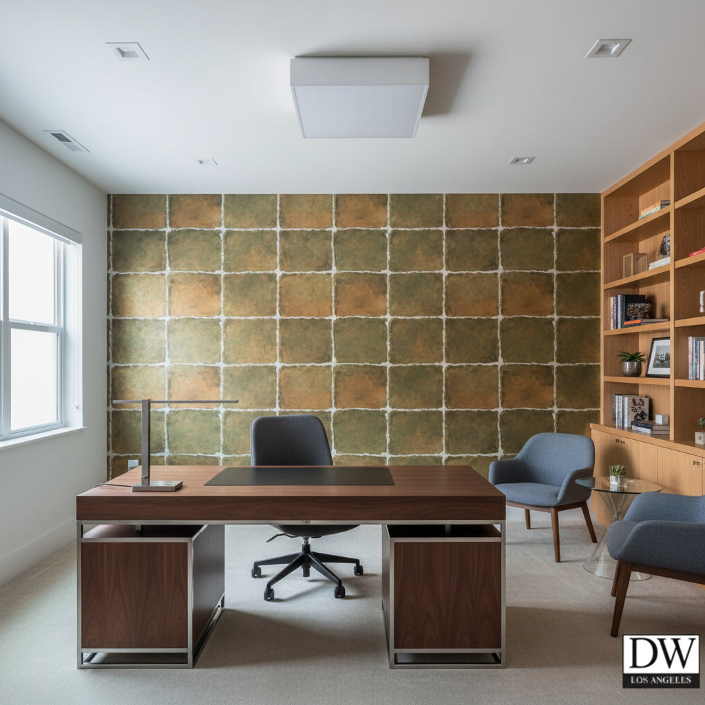 Moroccan Pearlescent Faux Tile | Hollywood Wallcoverings