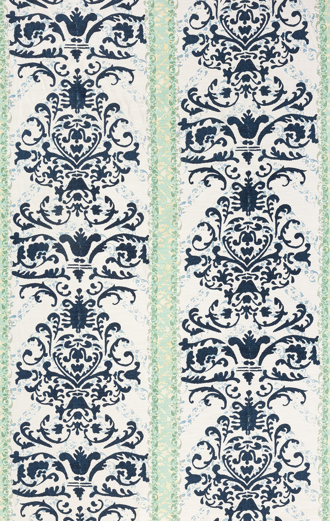 Tropical Damask, Westover on Dark Blues Greens