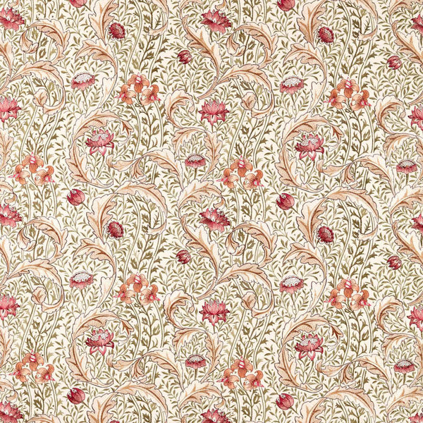 Wild Tulip & Vine Embroidery Rose/Bayleaf | Morris & Co.