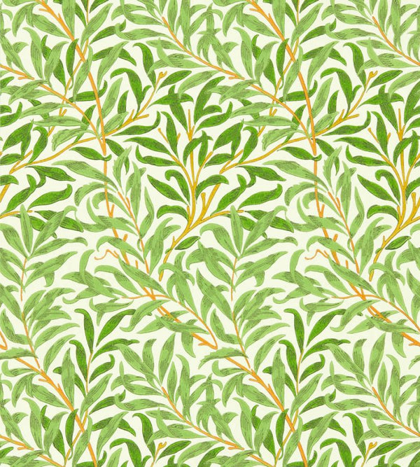 Willow Bough Leaf-Green Wallcovering | William Morris