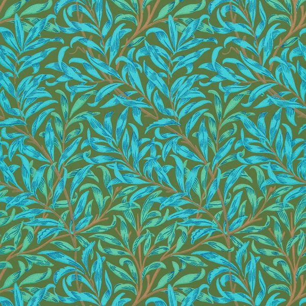 Willow Boughs Turquoise Olive Wallcovering | William Morris