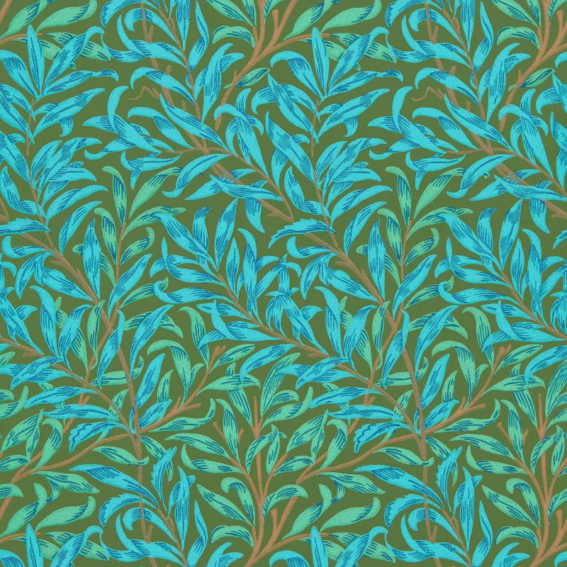 Willow Boughs Wallpaper Turquoise Olive | William Morris