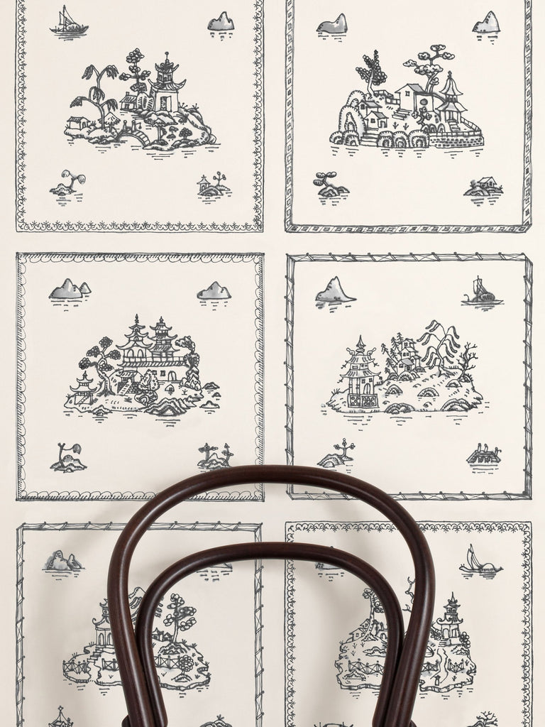 Willow Large, Charcoal Wallcovering | FallingStar Studio