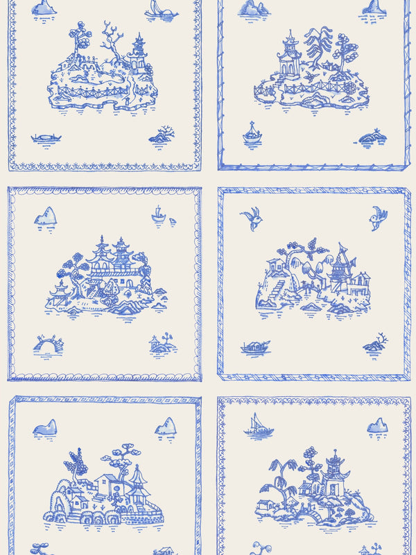Willow Large, Cobalt Wallcovering | FallingStar Studio