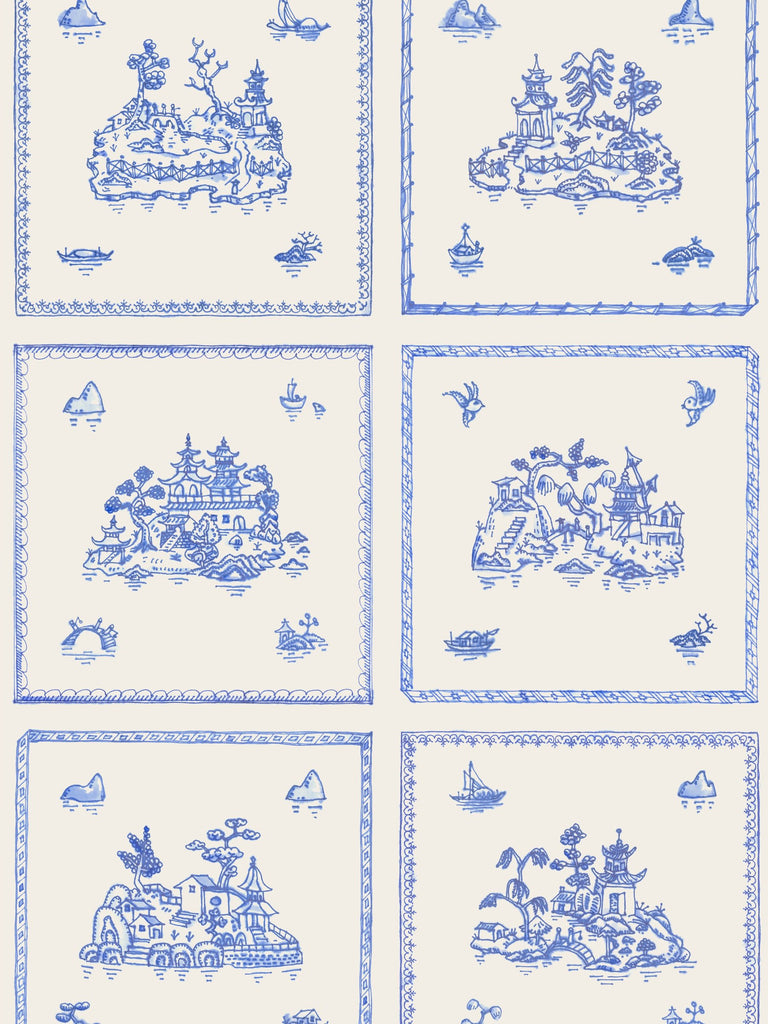 Willow Large, Cobalt Wallcovering | FallingStar Studio