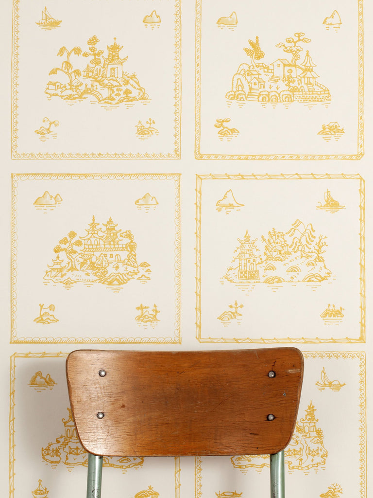 Willow Large, Ochre Wallcovering | FallingStar Studio