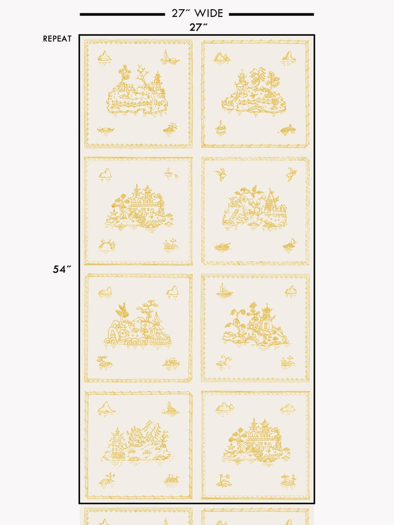 Willow Large, Ochre Wallcovering | FallingStar Studio