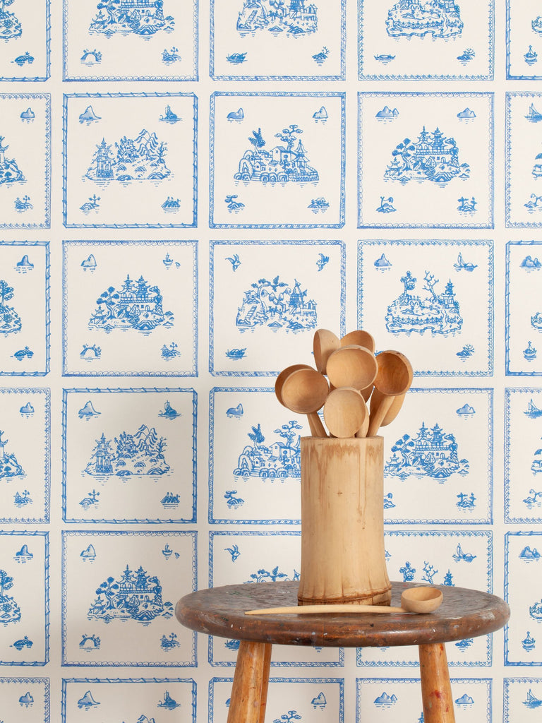 Willow Small, Cobalt Wallcovering | FallingStar Studio
