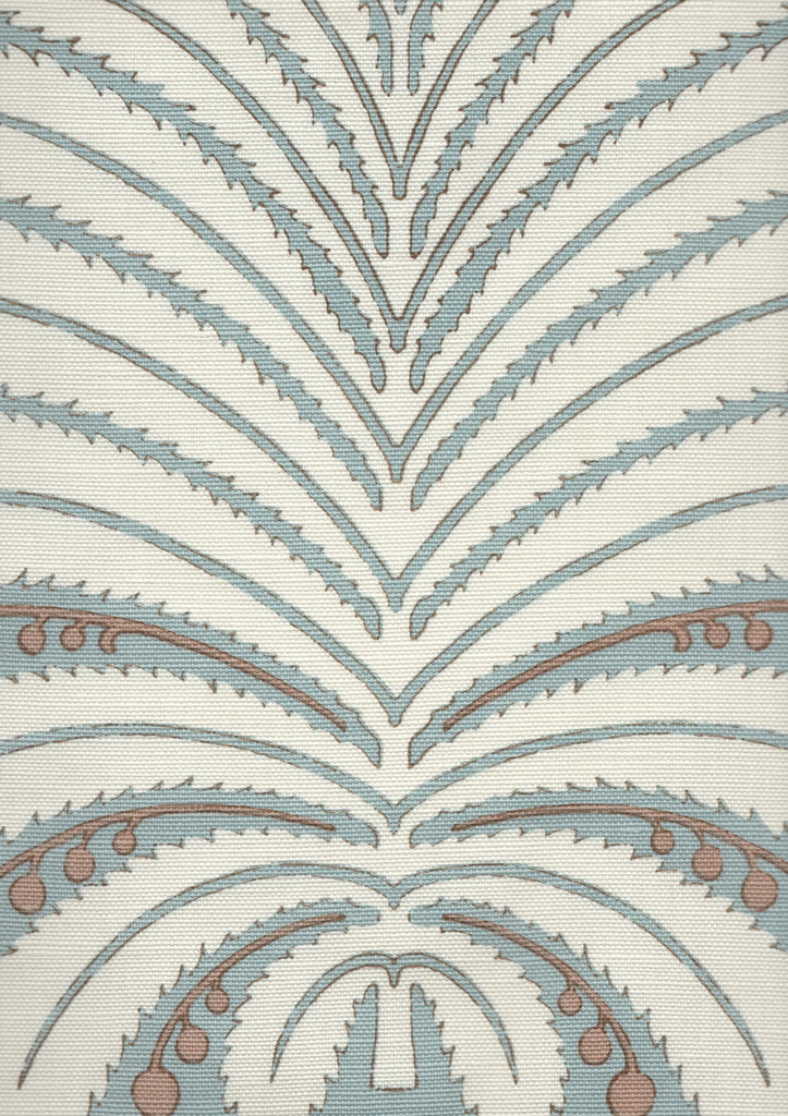 Palm Garden, Windsor Blue / Hazelnut on Light Tint
