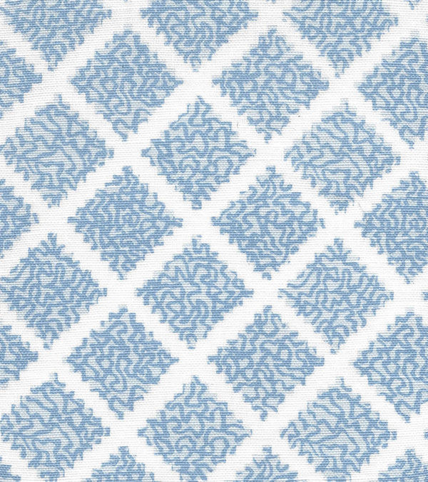 Shanghai, Windsor Blues on White Wallcoverings | Quadrille