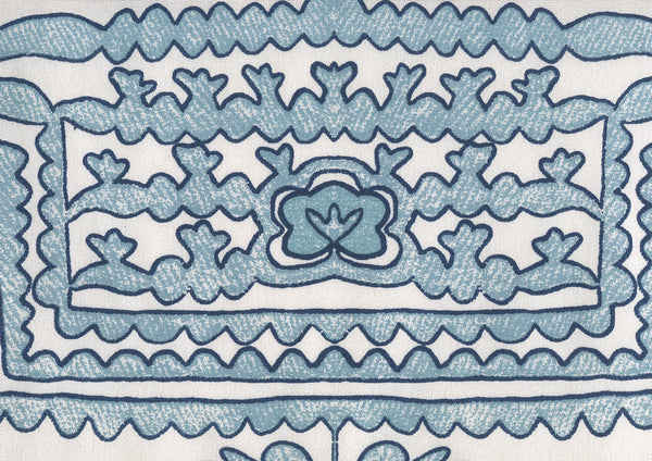 Windsor Turquoise Navy on Suncloth Wallcoverings | Suncloth