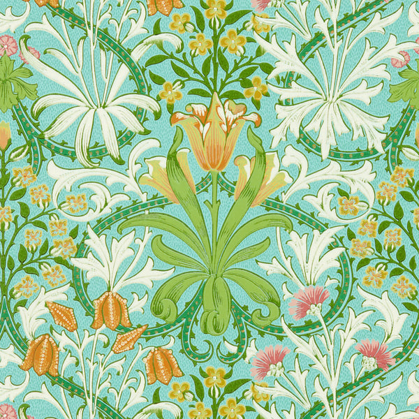 Woodland Weeds Orange/Turquoise | Morris & Co.