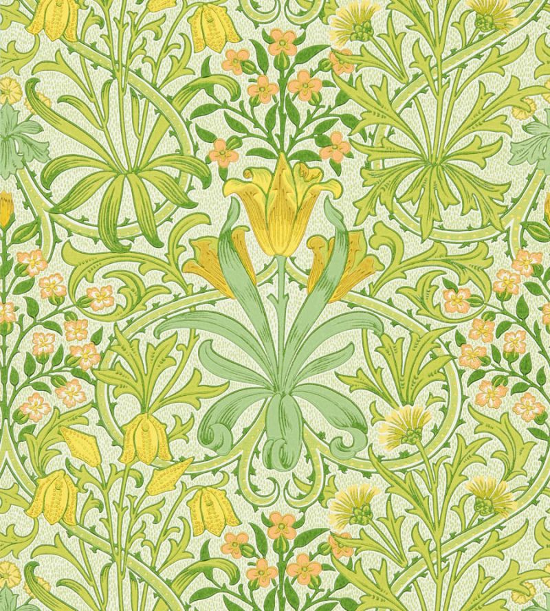 Woodland Weeds Wallpaper Sap-Green  | William Morris
