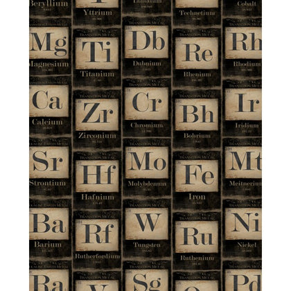 Periodic Table of Elements - Taupe, Black Wallcovering | Mind the Gap