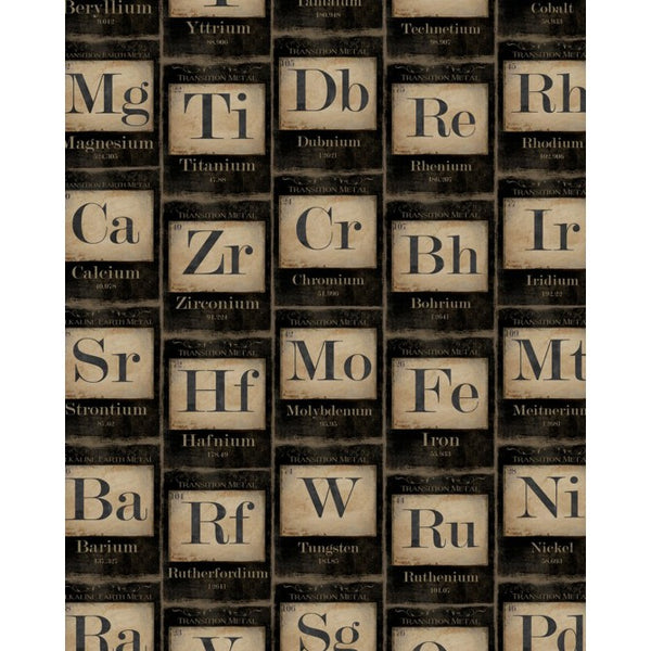 Periodic Table of Elements - Taupe, Black Wallcovering | Mind the Gap