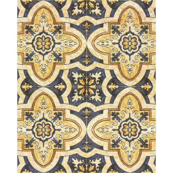 Maghreb Tile - Blue, Yellow, Orange Wallcovering | Mind the Gap