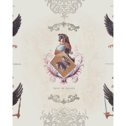 Coat of Arms - Taupe, Black, Blue, Grey, Red Wallcovering | Mind the Gap