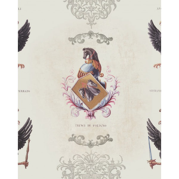 Coat of Arms - Taupe, Black, Blue, Grey, Red Wallcovering | Mind the Gap