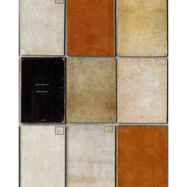 Book Covers - Black, Orange, Brown Sepia Wallcovering | Mind the Gap