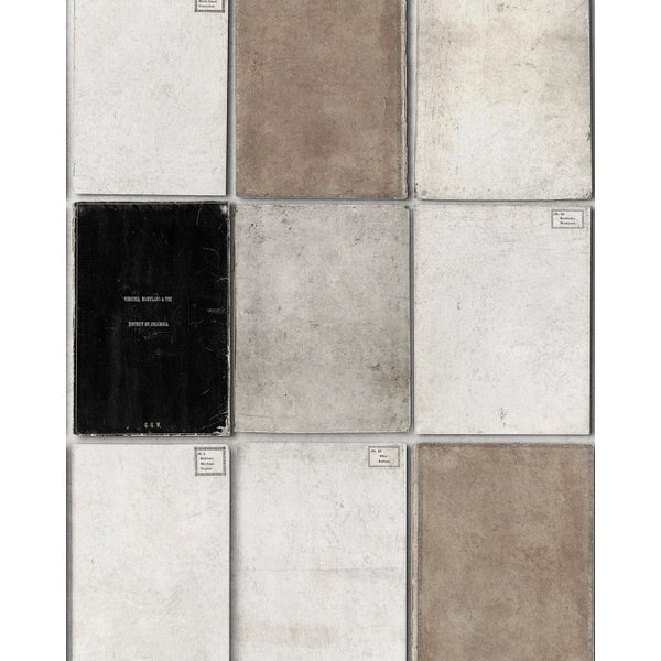 Book Covers Neutral - Taupe, Black, Grey Wallcovering | Mind the Gap