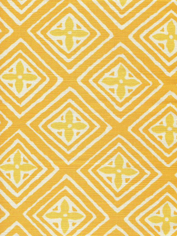 Fiorentina Two Color Yellow Gold on Tint Screen Printed Fabric | China Seas