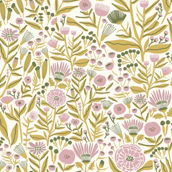 Yellow Marigold Forest Flower Peel and Stick Wallcovering | Jeffrey Stevens