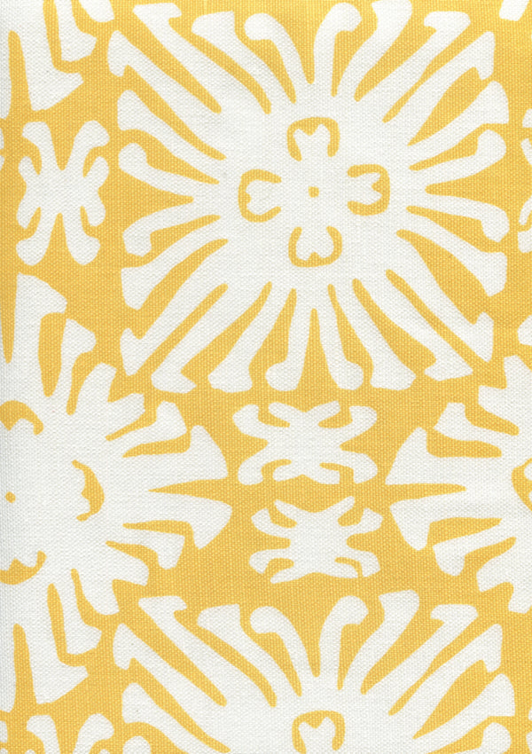 Sigourney Reverse Small Scale Yellow on White Screen Printed | China Seas
