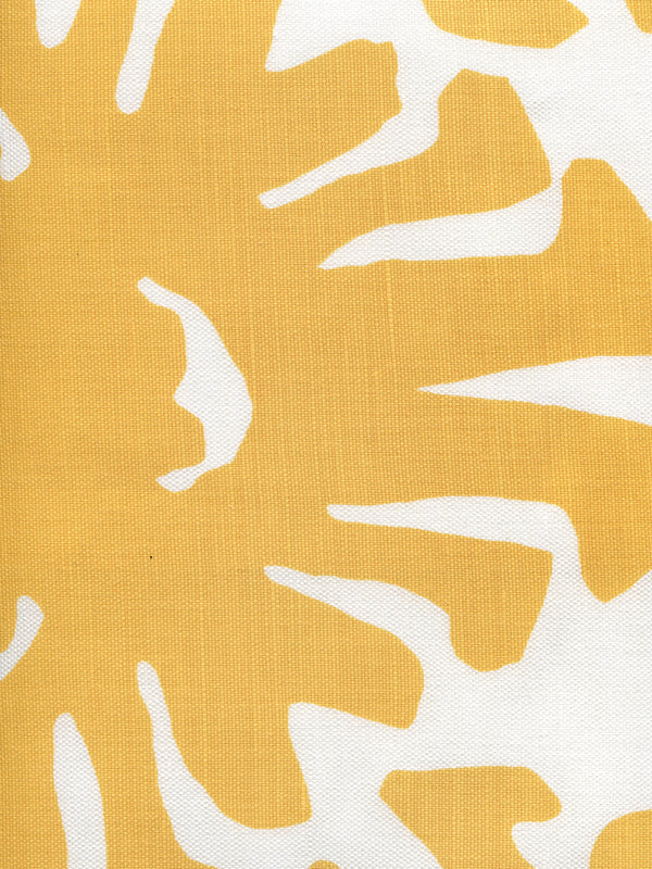 Sigourney Yellow on White Screen Printed Fabric | China Seas