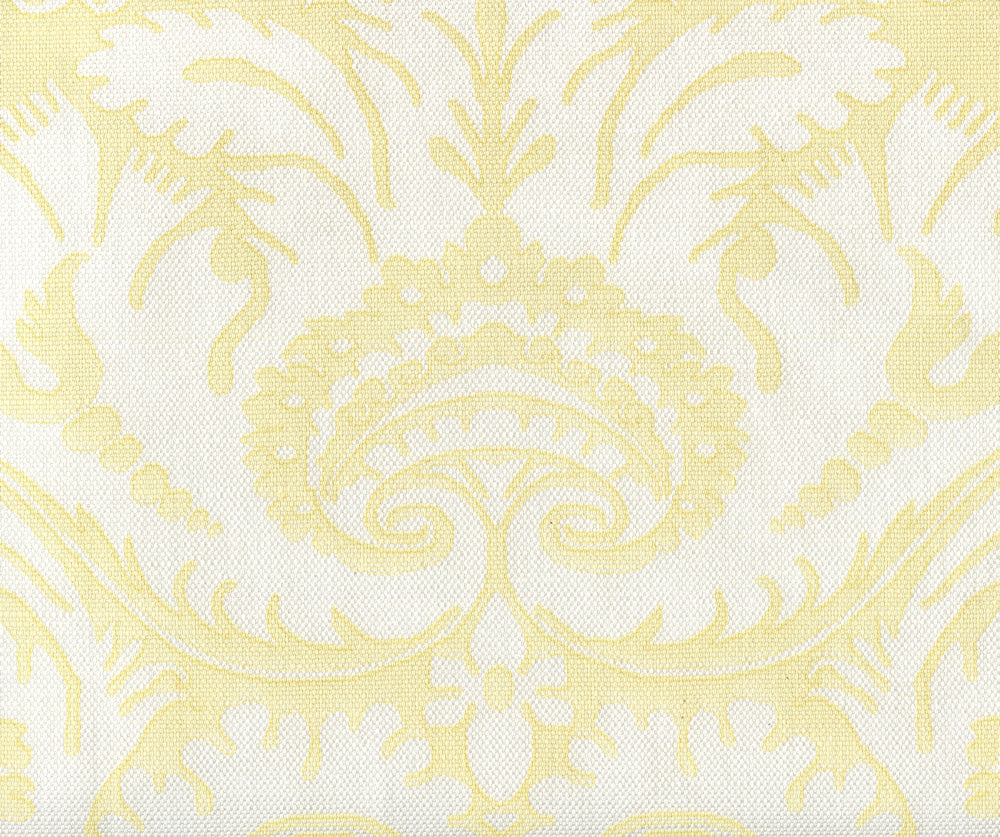 Borghese, Yellow on White Linen Cotton