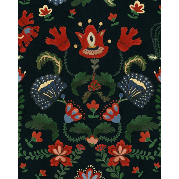 Zabola - Taupe, Black, Green, Red Wallcovering | Mind the Gap