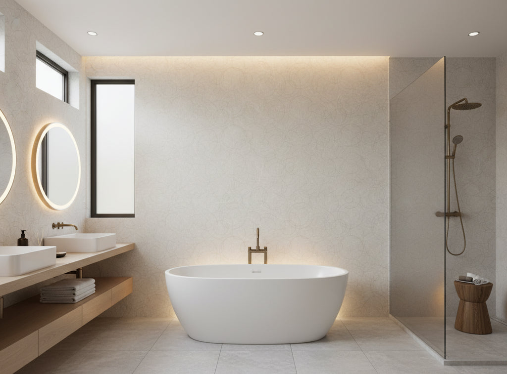 Zebilini Wallcovering - bathroom room setting