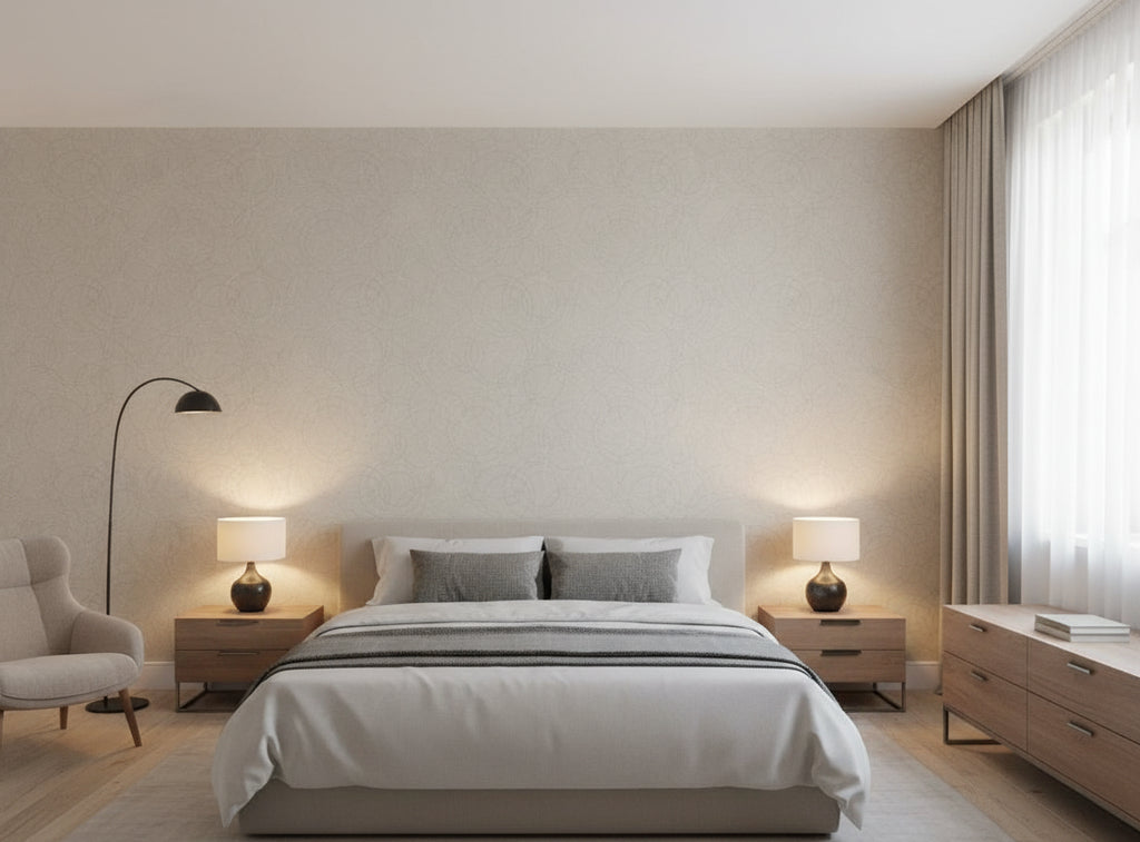 Zebilini Wallcovering - bedroom room setting