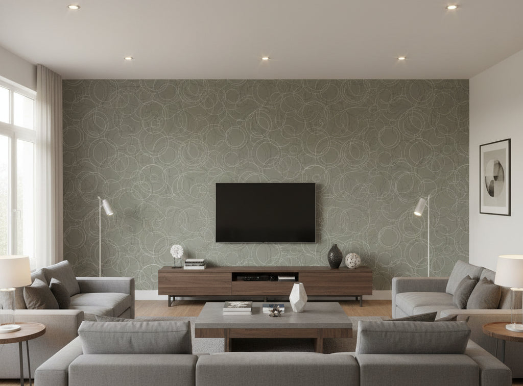 Zebilini Wallcovering - living room room setting