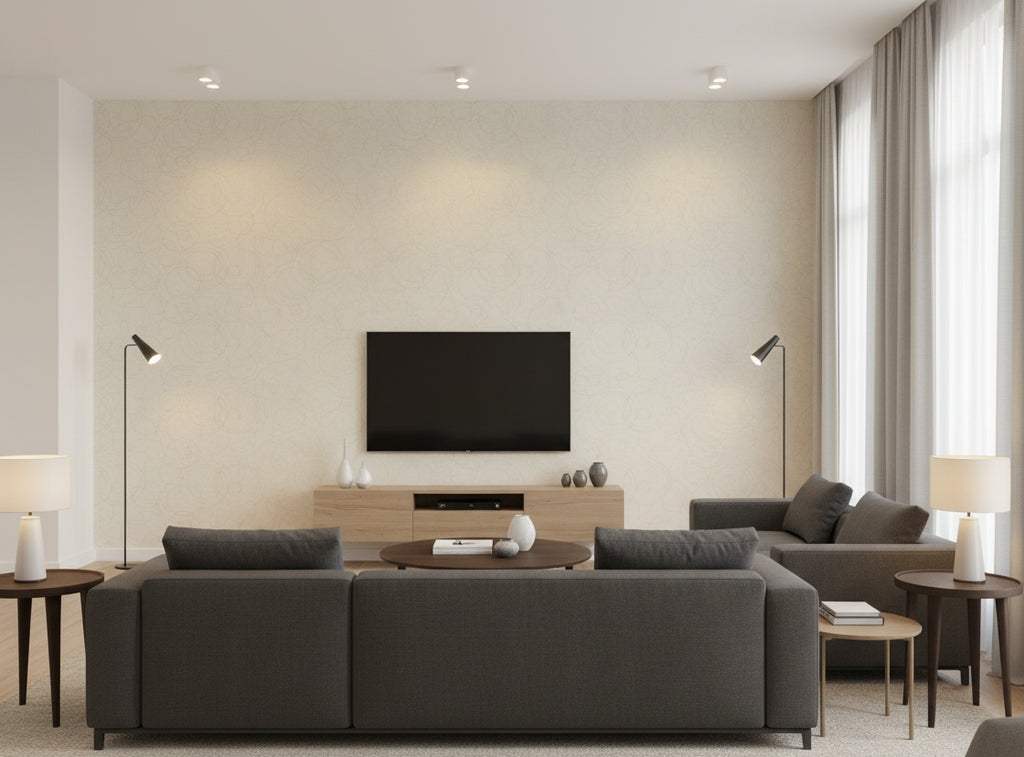 Zebilini Wallcovering - living room room setting