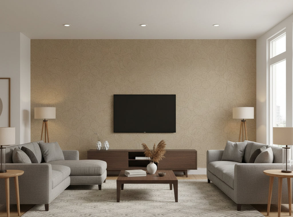 Zebilini Wallcovering - living room room setting