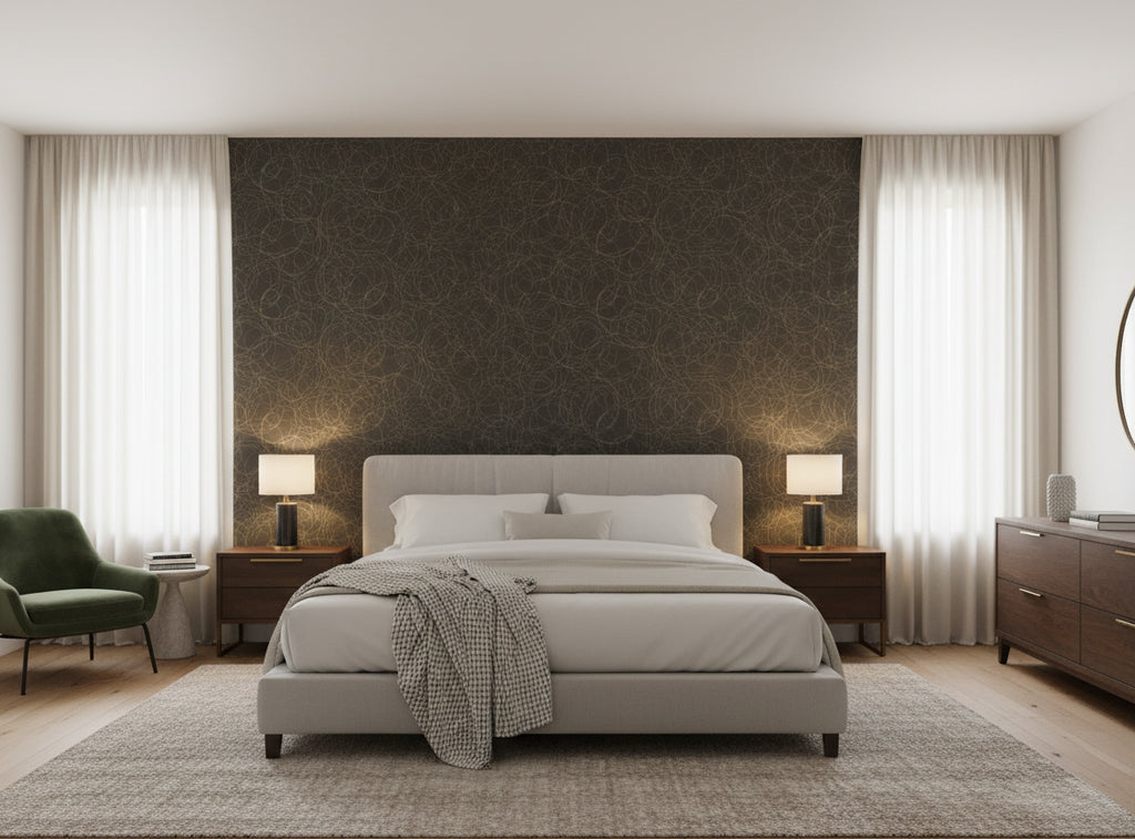 Zebilini Wallcovering - bedroom room setting