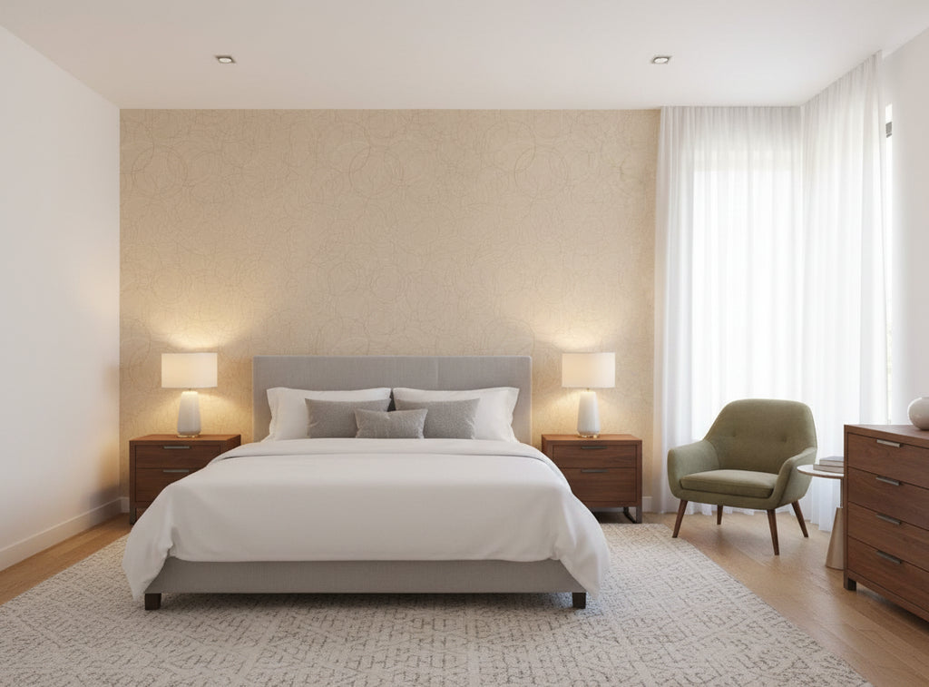 Zebilini Wallcovering - bedroom room setting
