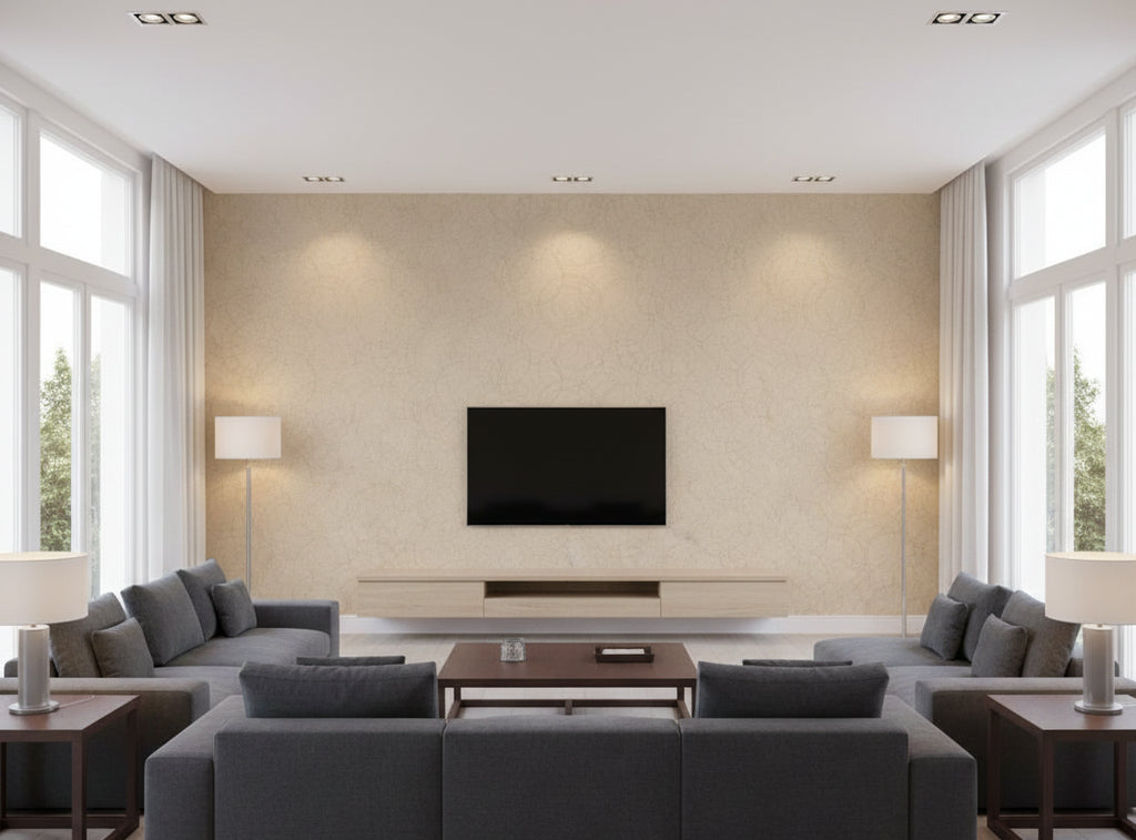 Zebilini Wallcovering - living room room setting