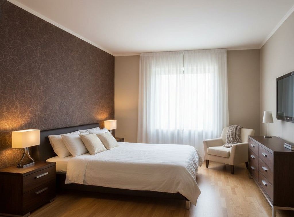 Zebilini Wallcovering - bedroom room setting