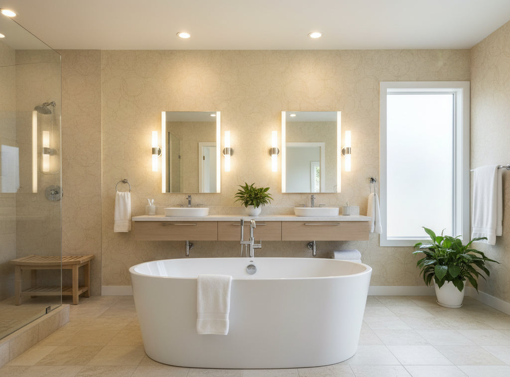 Zebilini Wallcovering - bathroom room setting