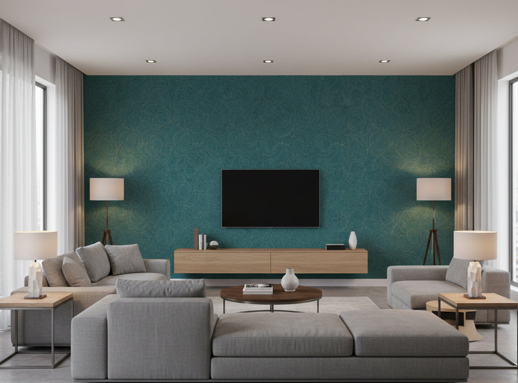 Zebilini Wallcovering - living room room setting