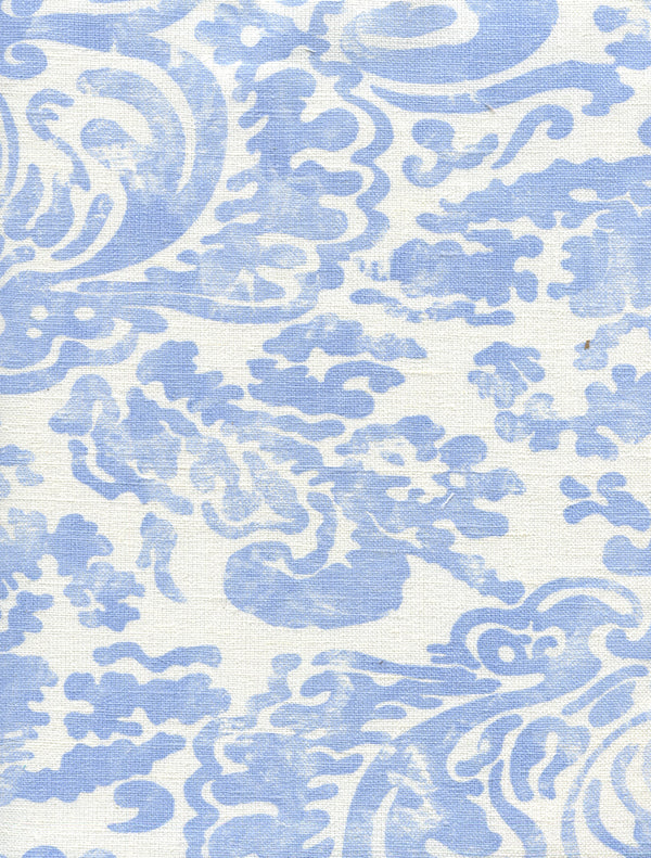 San_marco Zibby_blue_2330 Zb Screen Printed - Off-White Fabric | China Seas