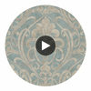 Zoe Ocean Coco Damask Wallcovering Circular Swatch | LA Walls