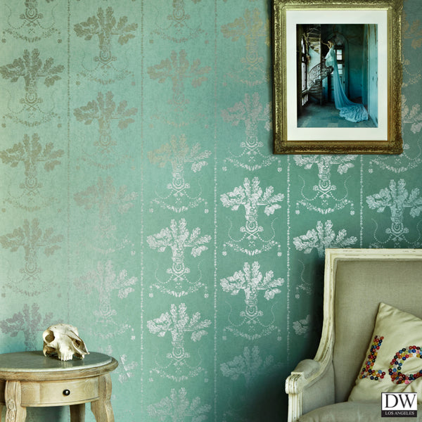 Lucky Charms - Graphite on Denuim Blue - Wallcovering