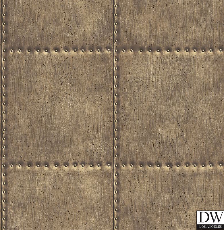 Sheet Metal Brass Rivets Wallpaper – Designer Wallcoverings and Fabrics