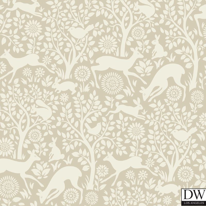 Anahi Neutral Forest Fauna Wallpaper
